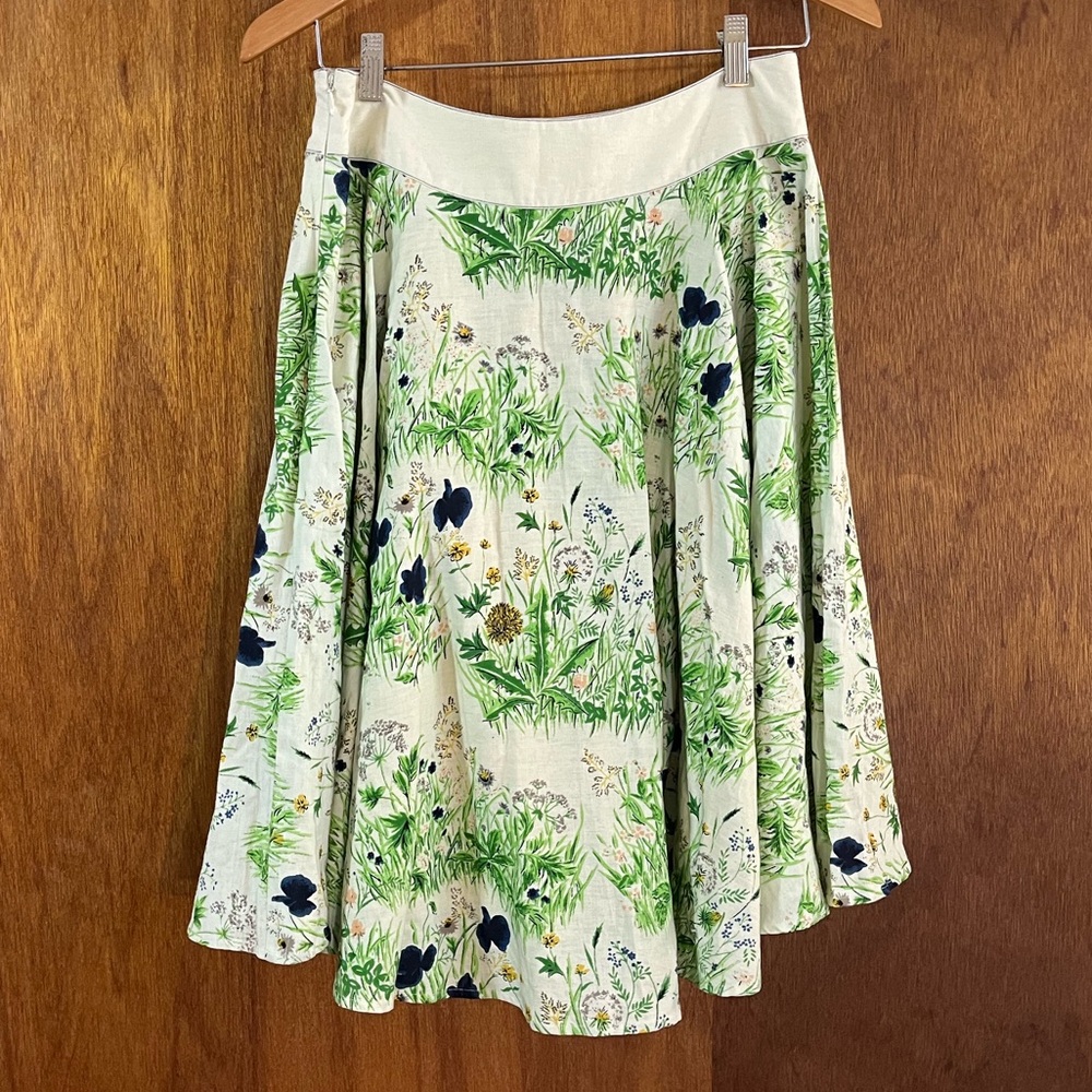 VIOLA Floral Skirt Cotton/Linen Blend Sz 4